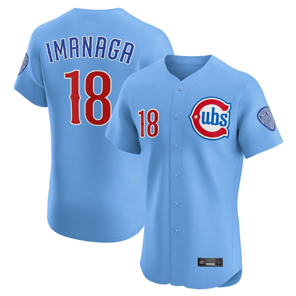 C.Cubs #18 Shota Imanaga Player Light Blue Limited Elite Home Edoa Stitched Jerseys