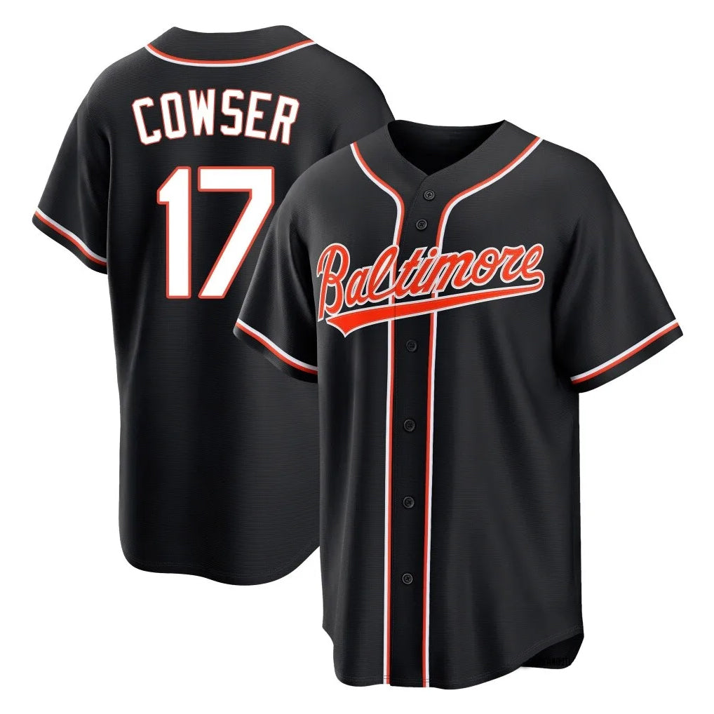 B.Orioles #17 Colton Cowser Player Black Out Home Game Edoa Stitched Jerseys