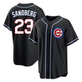 C.Cubs #23 Ryne Sandberg Player Black Fashion Out Game Edoa Stitched Jerseys