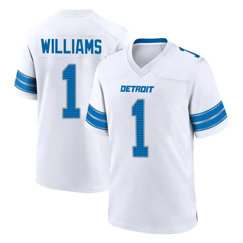 D.Lions #1 Jameson Williams Player White Alternate Home Game Edoa Stitched Jerseys