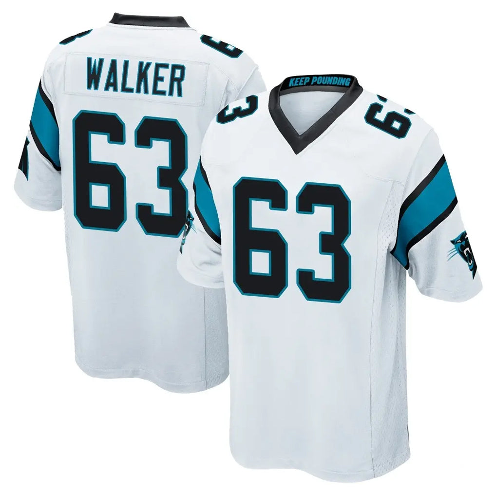 C.Panthers #63 Rasheed Walker Player White Game Edoa Stitched Jerseys