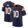 D.Broncos #10 Bo Nix Player Navy Home Game Edoa Stitched Jerseys