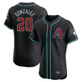 A.Diamondbacks #20 Luis Gonzalez Player Black Limited Elite Home Game Edoa Stitched Jerseys