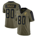 C.Browns #80 Jamari Thrash Player Olive Salute to Service Limited Home Game Edoa Stitched Jerseys