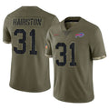 B.Bills #31 Maxwell Hairston Player Olive Salute To Service Game Edoa Stitched Jerseys
