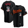 B.Orioles #3 Taylor Ward Player Black USA 250 Fourth of July Home Game Edoa Stitched Jerseys