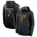 A.Falcons #7 Bijan Robinson Player Black Salute to Service Pullover Hoodies Edoa Stitched Jerseys