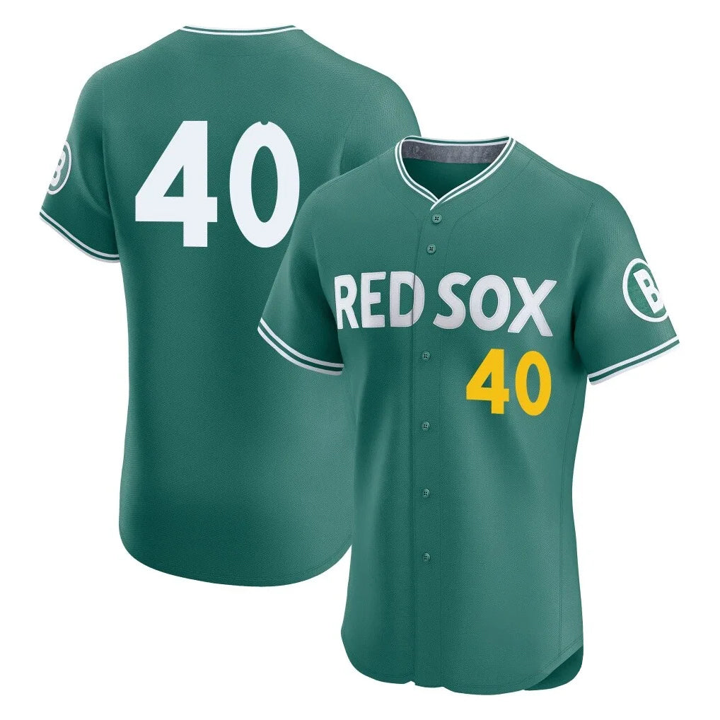 B.Red Sox #40 Willson Contreras Player Green City Connect Limited Elite Home Game Edoa Stitched Jerseys