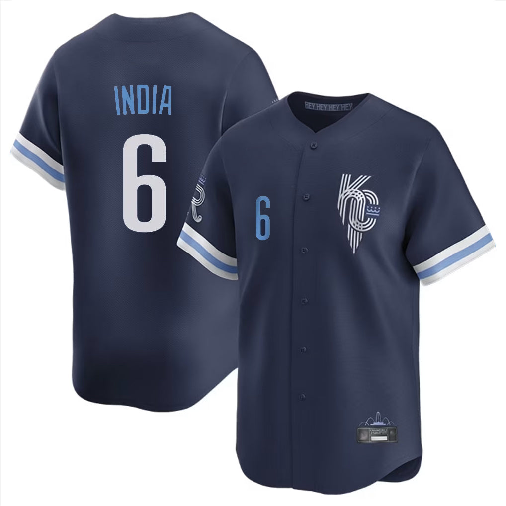 KC.Royals #6 Jonathan India Player Navy City Connect Limited Home Edoa Stitched Jerseys
