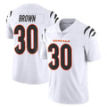 C.Bengals #30 Chase Brown Player White Vapor Untouchable Limited Home Game Edoa Stitched Jerseys