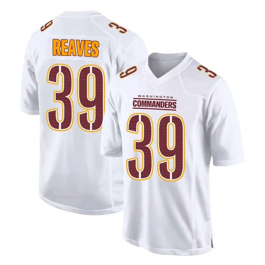W.Commanders #39 Jeremy Reaves Player White Tundra Fashion Home Game Edoa Stitched Jerseys
