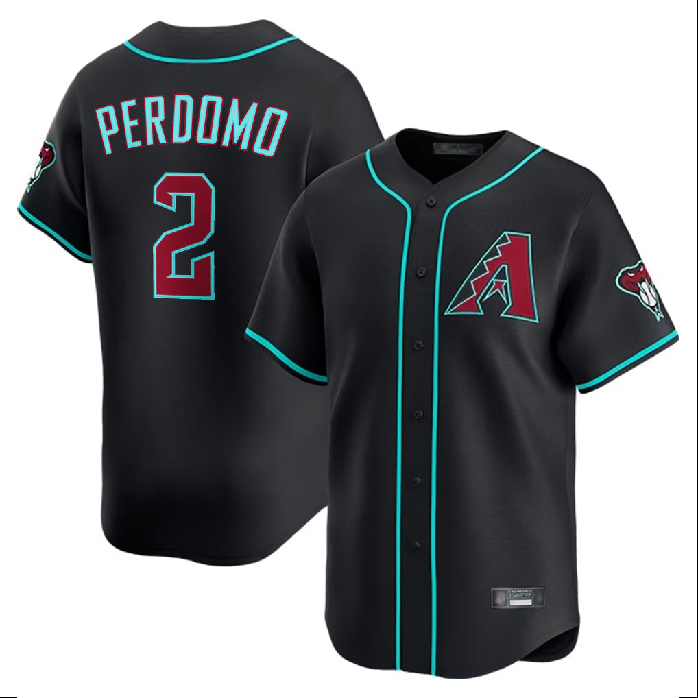 A.Diamondbacks #2 Geraldo Perdomo Player Black Limited Home Game Edoa Stitched Jerseys