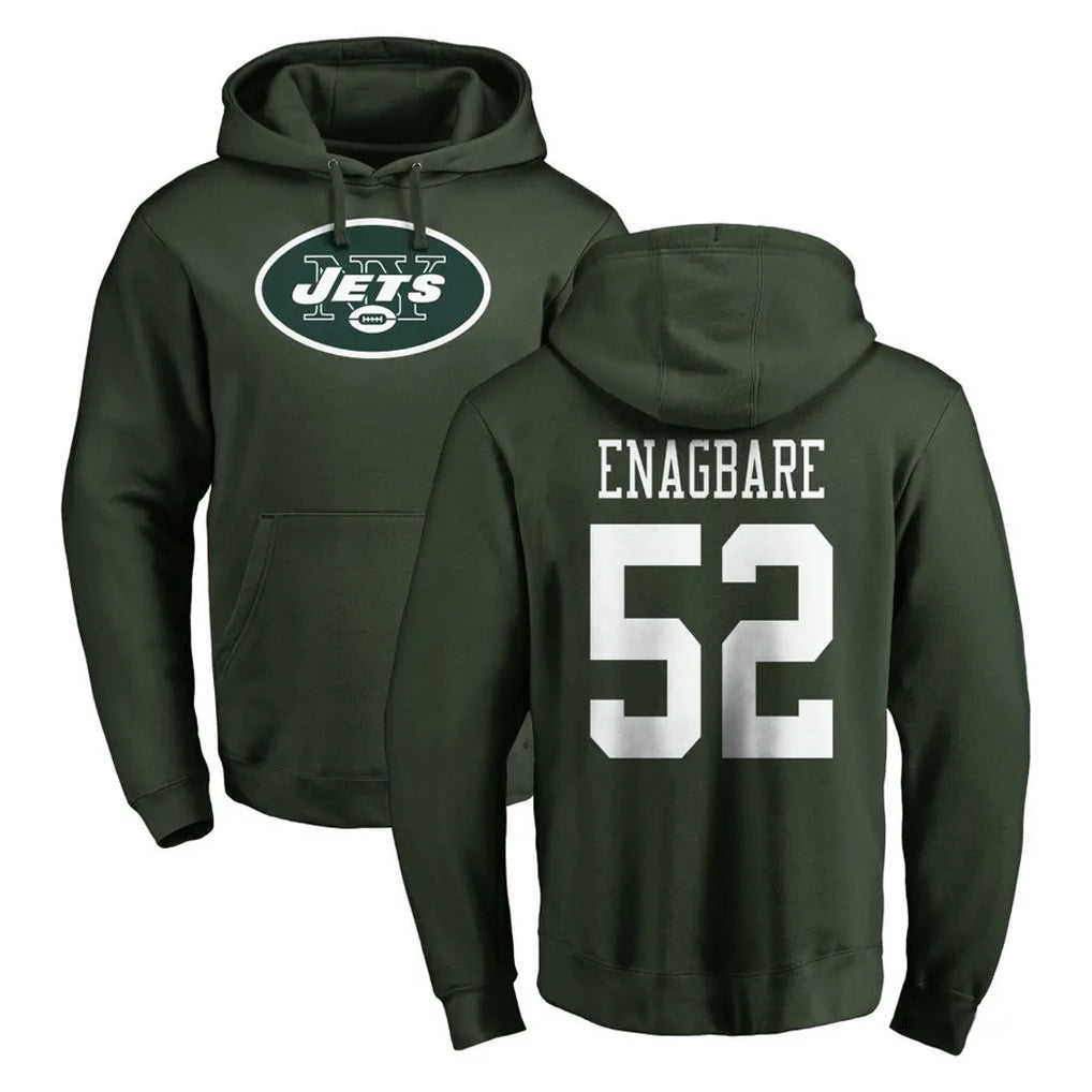 NY.Jets #52 Kingsley Enagbare Player Green LOGO Pullover Hoodies Limited Game Edoa Stitched Jerseys