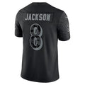 B.Ravens #8 Lamar Jackson Player Black REFLECTIVE Limited Edoa Stitched Jerseys