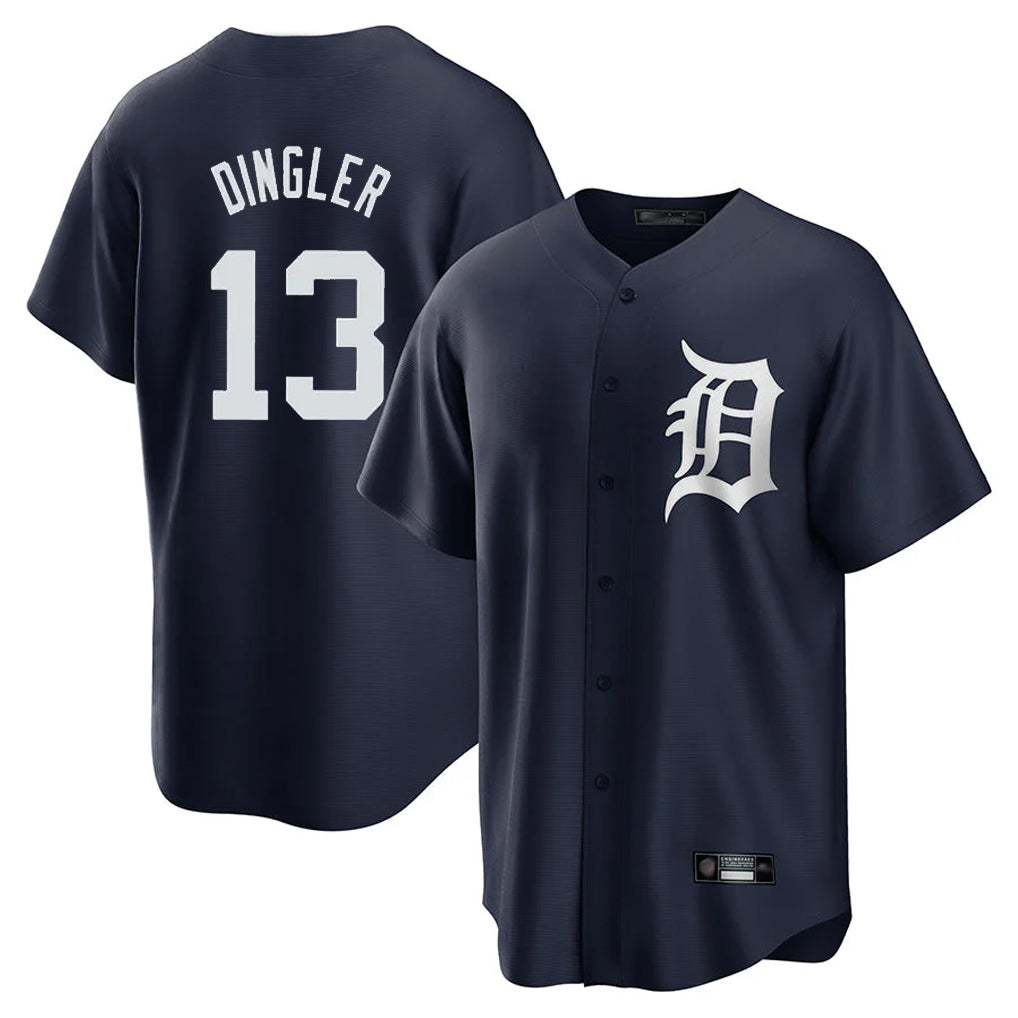 D.Tigers #13 Dillon Dingler Player Navy Game Home Edoa Stitched Jerseys