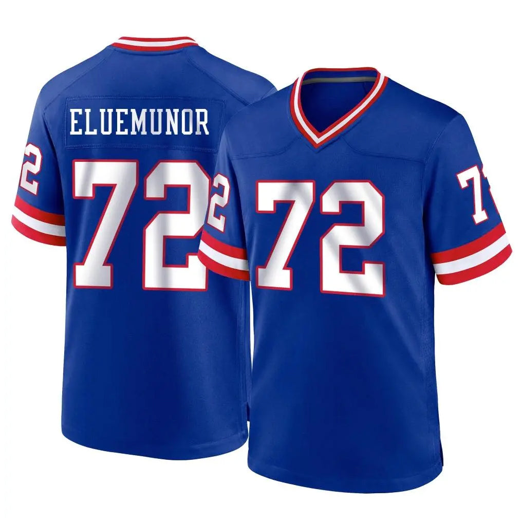 NY.Giants #72 Jermaine Eluemunor Player Royal Classic Home Game Edoa Stitched Jerseys