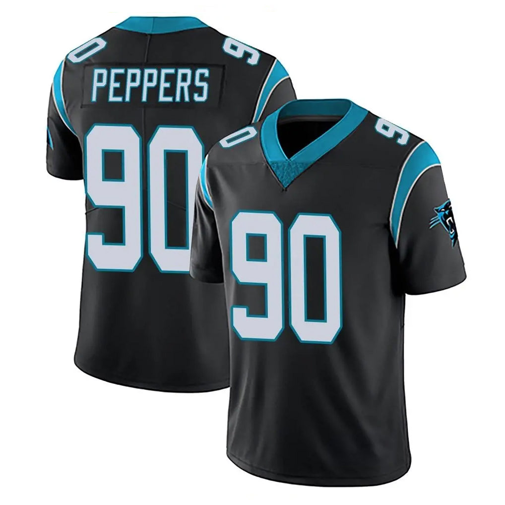 C.Panthers #90 Julius Peppers Player Black Vapor Untouchable Limited Game Edoa Stitched Jerseys