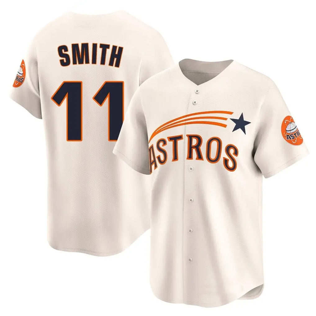 H.Astros #11 Cam Smith Player Cream Throwback Cooperstown Collection Limited Edoa Stitched Jerseys