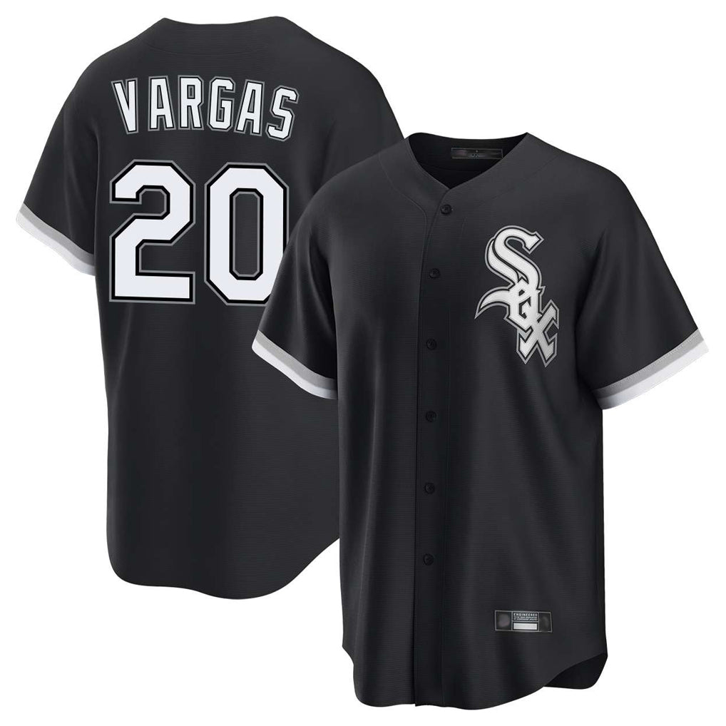 C.White Sox #20 Miguel Vargas Player Black Home Game Edoa Stitched Jerseys