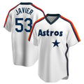 H.Astros #53 Cristian Javier Player White Cooperstown Collection T-shirt Edoa Stitched Jerseys