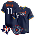 H.Astros #11 Cam Smith Player Navy City Connect Texas Patch Vapor Premier Limited Home Edoa Stitched Jerseys