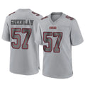 SF.49ers #57 Dre Greenlaw Player Gray Atmosphere Fashion Home Game Edoa Stitched Jerseys