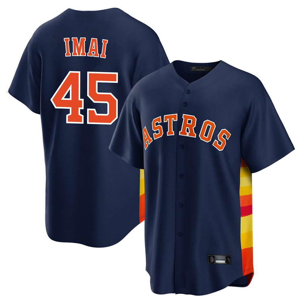 H.Astros #45 Tatsuya Imai Player Navy Home Game Edoa Stitched Jerseys