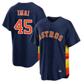 H.Astros #45 Tatsuya Imai Player Navy Home Game Edoa Stitched Jerseys