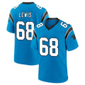 C.Panthers #68 Damien Lewis Player Blue Home Game Edoa Stitched Jerseys