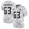 A.Falcons #63 Chris Lindstrom Player Arctic Camo Salute to Service Limited Edoa Stitched Jerseys