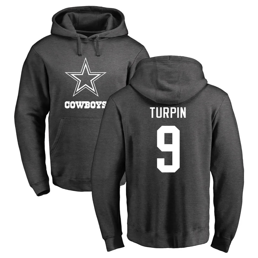 D.Cowboys #9 KaVontae Turpin Player Ash One Color Pullover Hoodie Limited Edoa Stitched Jerseys