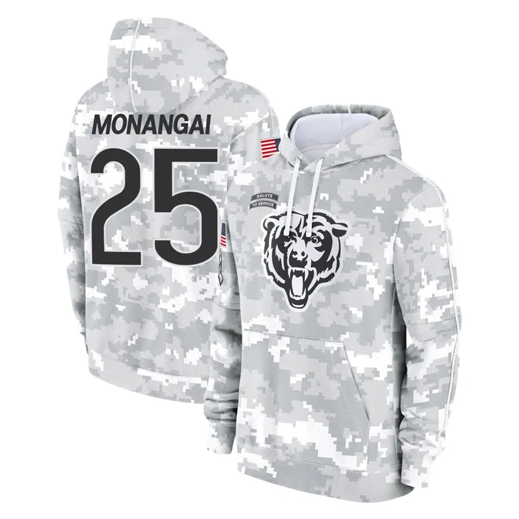 C.Bears #25 Kyle Monangai Player Arctic Camo Salute to Service Pullover Hoodies Limited Edoa Stitched Jerseys