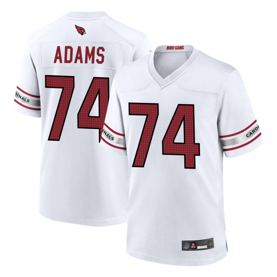 A.Cardinals #74 Isaiah Adams Player White Home Game Edoa Stitched Jerseys