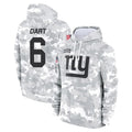 NY.Giants #6 Jaxson Dart Player Arctic Camo Salute to Service Pullover Hoodies Limited Game Edoa Stitched Jerseys