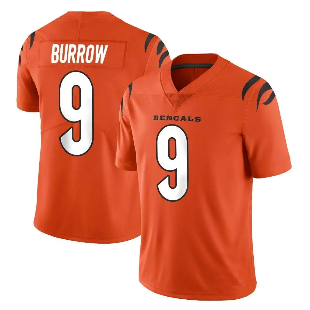 C.Bengals #9 Joe Burrow Player Orange Vapor Untouchable Limited Home Game Edoa Stitched Jerseys