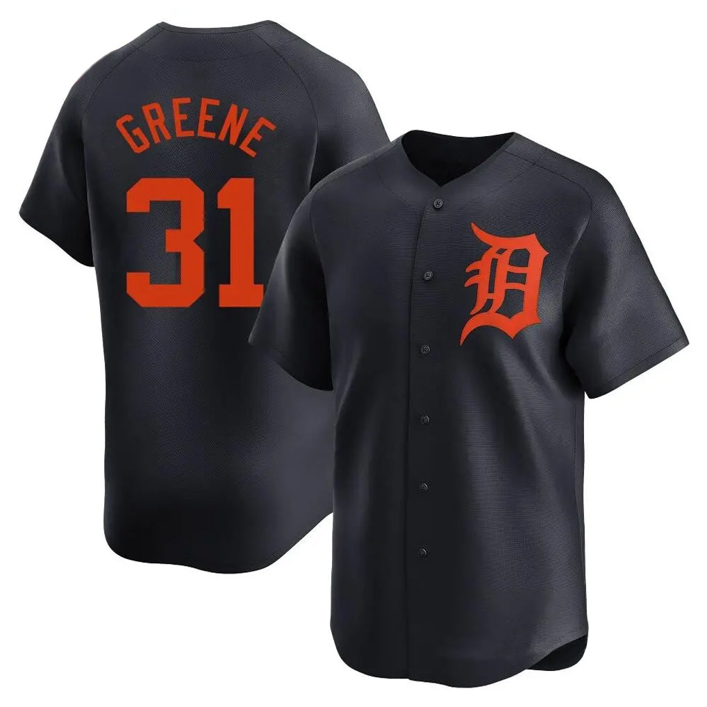 D.Tigers #31 Riley Greene Player Navy Home Limited Edoa Stitched Jerseys
