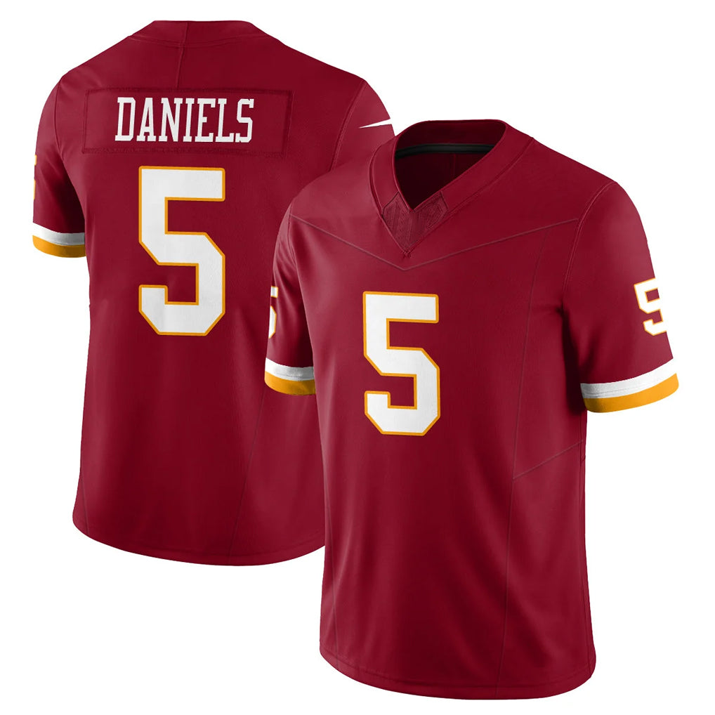 W.Commanders #5 Jayden Daniels Player Burgundy Limited Team Vapor F.U.S.E. Home Game Edoa Stitched Jerseys