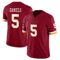 W.Commanders #5 Jayden Daniels Player Burgundy Limited Team Vapor F.U.S.E. Home Game Edoa Stitched Jerseys