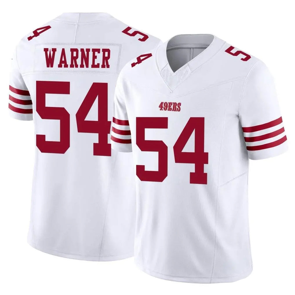 SF.49ers #54 Fred Warner Player White Limited Vapor F.U.S.E. Home Game Edoa Stitched Jerseys