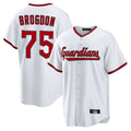 C.Guardians #75 Connor Brogdon Player White Game Home Edoa Stitched Jerseys