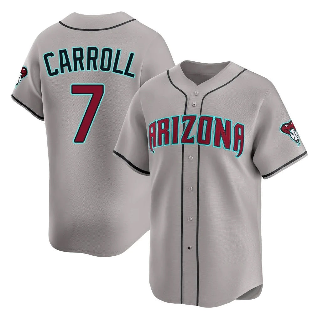 A.Diamondbacks #7 Corbin Carroll Player Gray Road Limited Home Game Edoa Stitched Jerseys