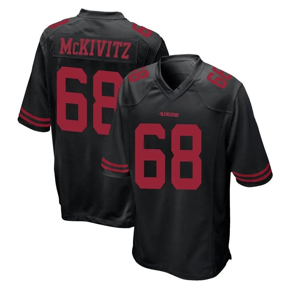 SF.49ers #68 Colton McKivitz Player Black Alternate Home Game Edoa Stitched Jerseys