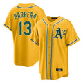 Athletics #13 Luis Barrera Player Gold Alternate Home Game Edoa Stitched Jerseys
