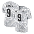 C.Bengals #9 Joe Burrow Player Arctic Camo Salute to Service Limited Edoa Stitched Jerseys