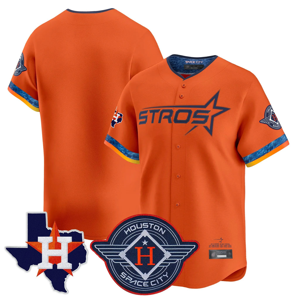 H.Astros ## Astros Blank Player Orange City Connect Texas Patch Vapor Premier Limited Home Edoa Stitched Jerseys