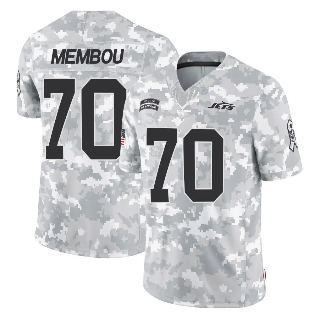 NY.Jets #70 Armand Membou Player Arctic Camo Salute to Service Limited Game Edoa Stitched Jerseys