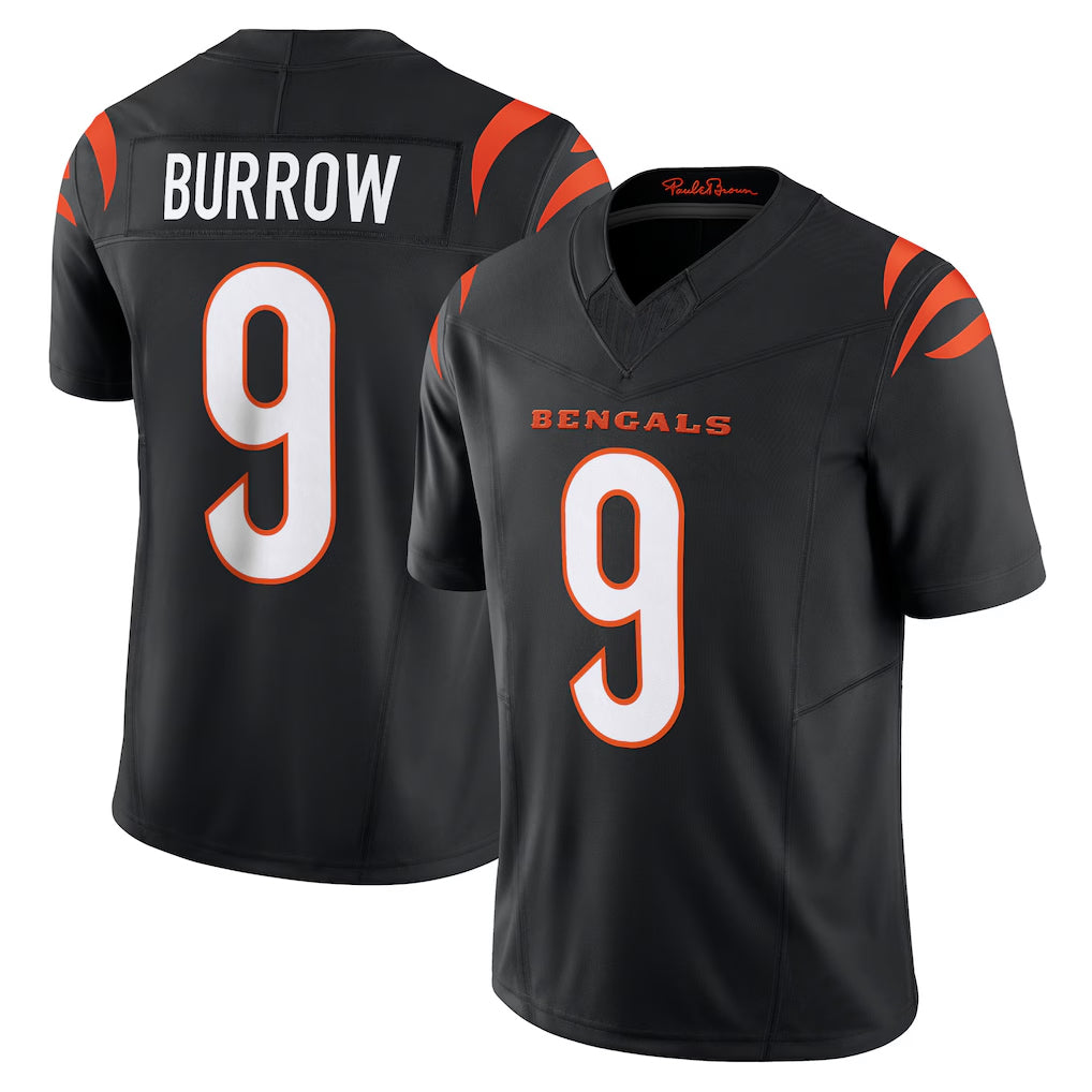 C.Bengals #9 Joe Burrow Player Black Vapor F.U.S.E. Limited Home Game Edoa Stitched Jerseys