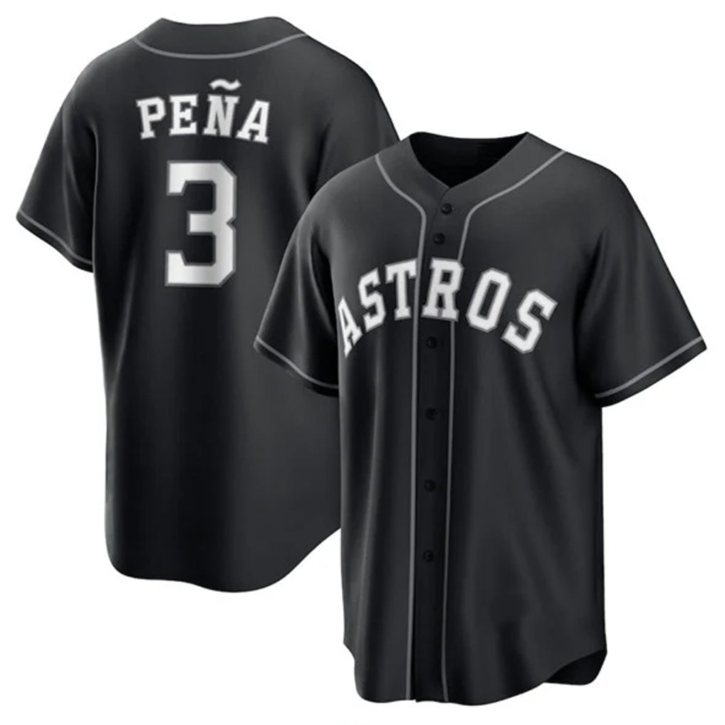 H.Astros #3 Jeremy Pe?a Player Black Home Game Edoa Stitched Jerseys