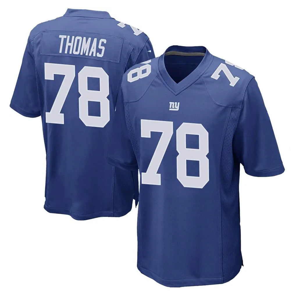 NY.Giants #78 Andrew Thomas Player Royal Home Game Edoa Stitched Jerseys