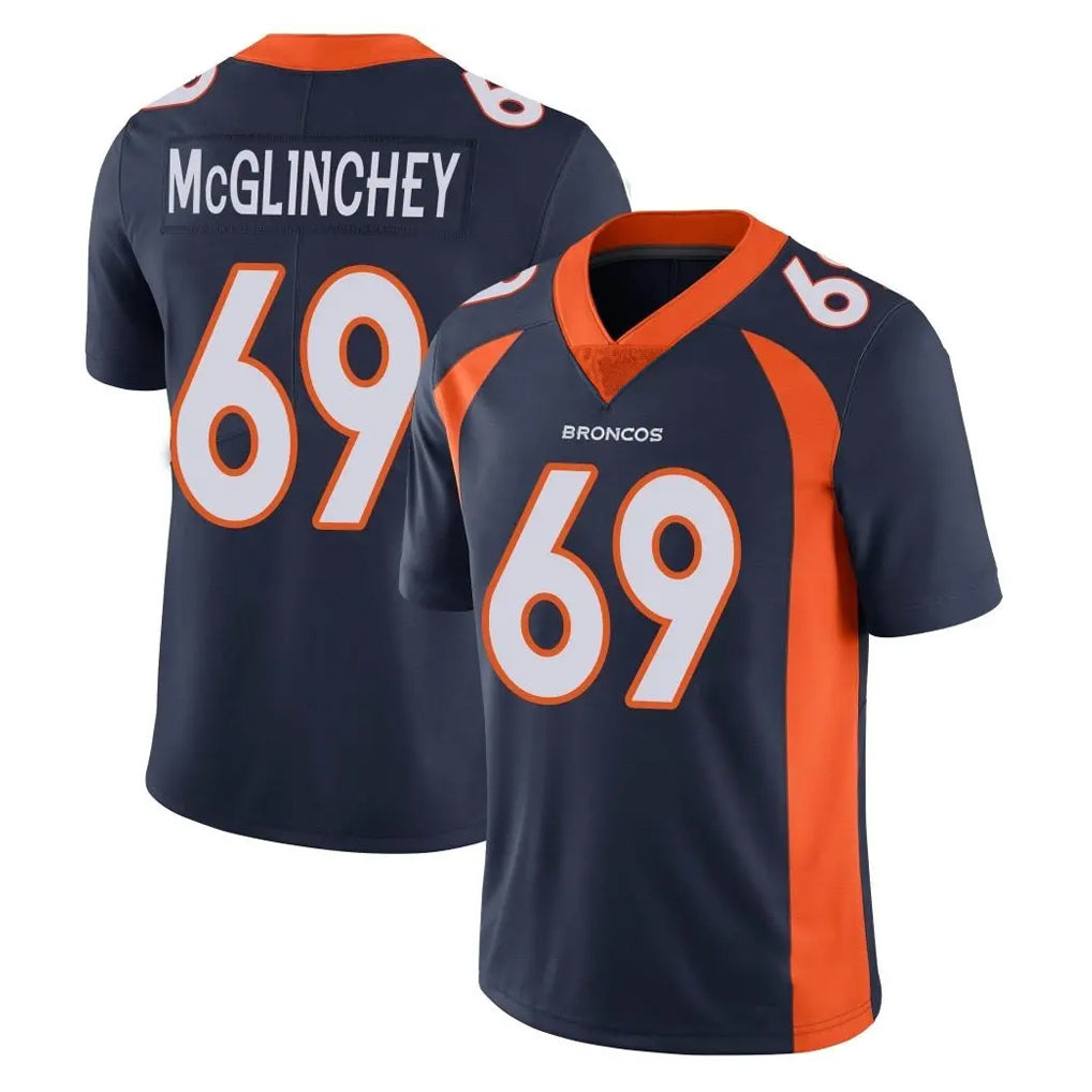 D.Broncos #69 Mike McGlinchey Player Navy Vapor Untouchable Limited Game Edoa Stitched Jerseys
